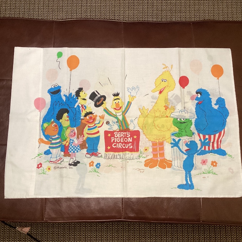 Sesame Street ‘Bert’s Pigeon Circus’ Standard Vintage Pillowcase